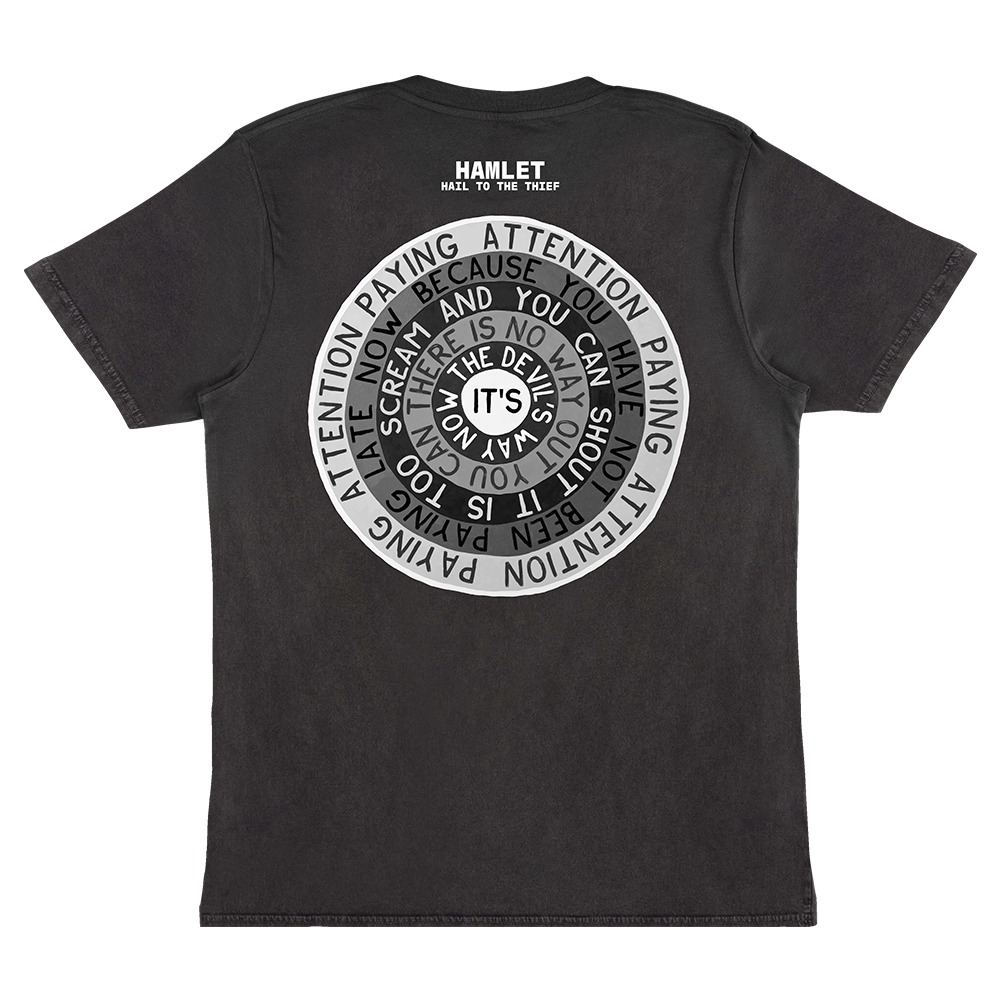 Hamlet Hail To The Thief Circles Design Black T-shirt