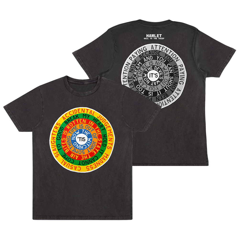 Hamlet Hail To The Thief Circles Design Black T-shirt