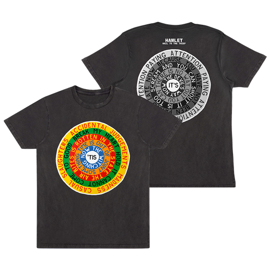 Hamlet Hail To The Thief Circles Design Black T-shirt