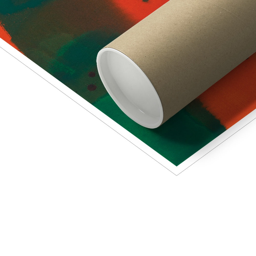 White cylindrical tube or pipe resting on a colorful surface.