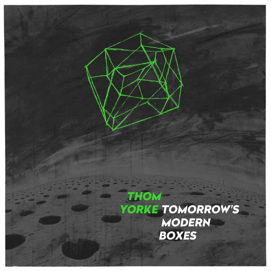 Wireframe geometric cube or box shape rendered in bright green lines.