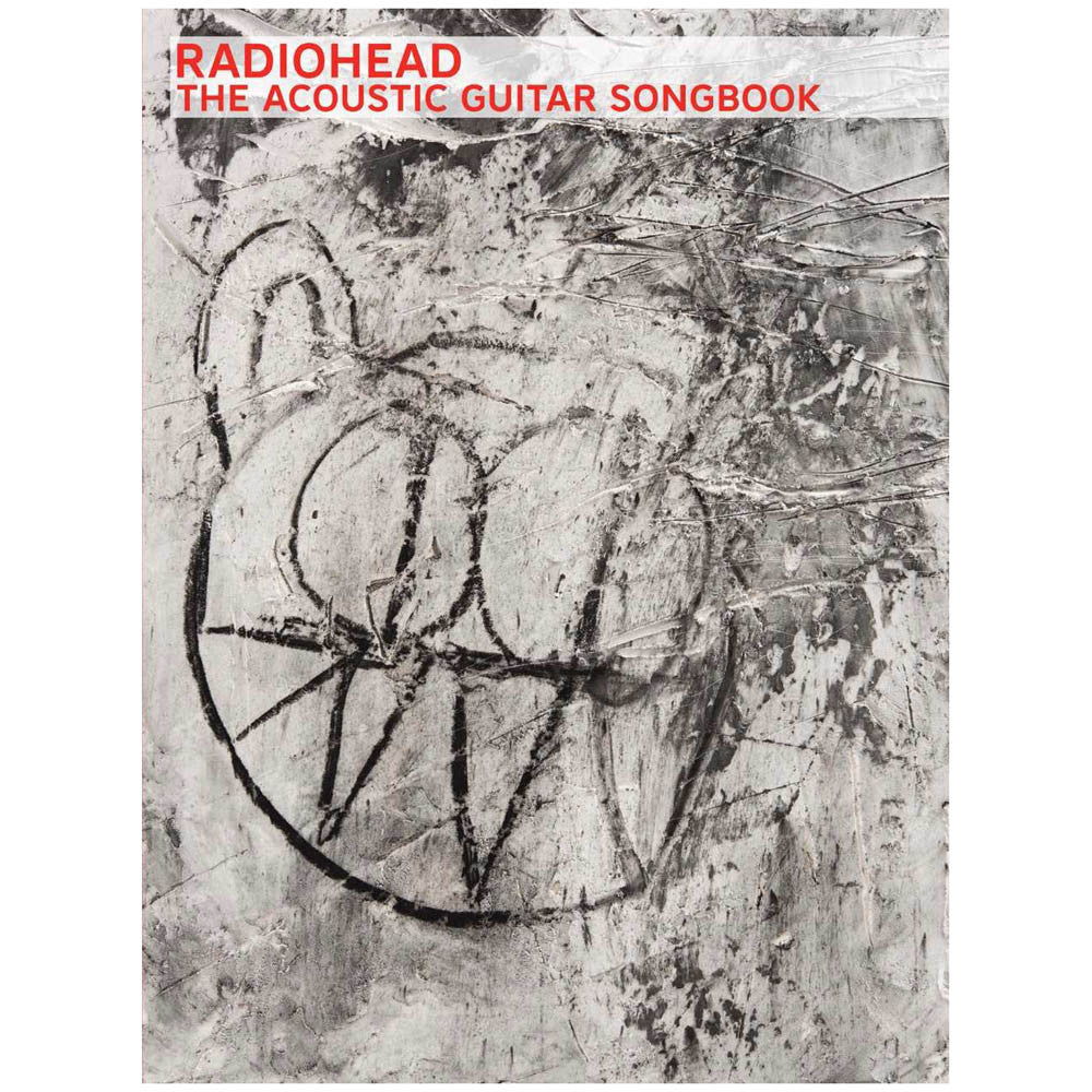 Book cover for Radiohead’s acoustic guitar songbook featuring abstract artwork.