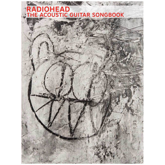 Book cover for Radiohead’s acoustic guitar songbook featuring abstract artwork.