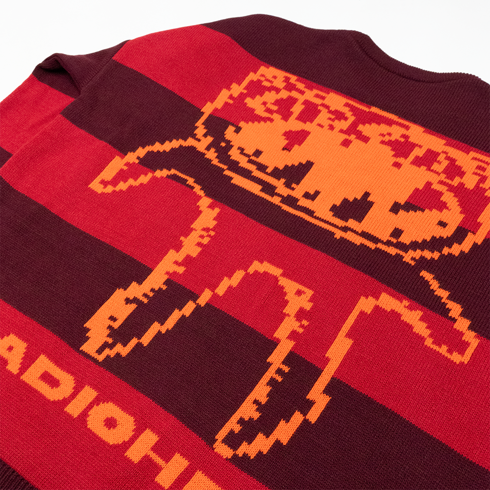 Pixel Bear Thief Red Striped Jumper