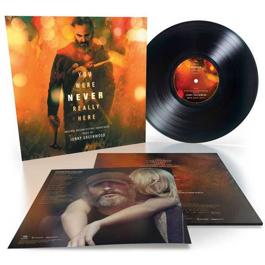 Vinyl record album set for ’You Were Never Really Here’ soundtrack, featuring cover art and disc.